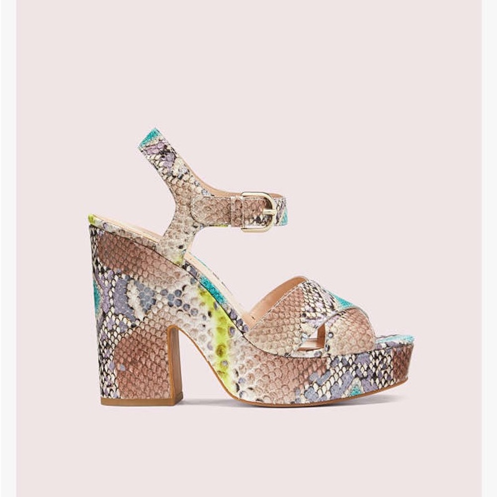 Kate Spade Multicolor Snakeskin Platform Sandals
